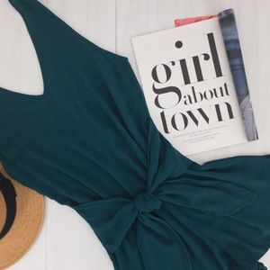 Kendall & Kylie • Tie Front Teal Romper